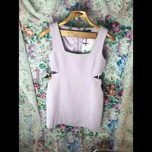 7 for all mankind adorable business casual purple cutout woven dress, size M!